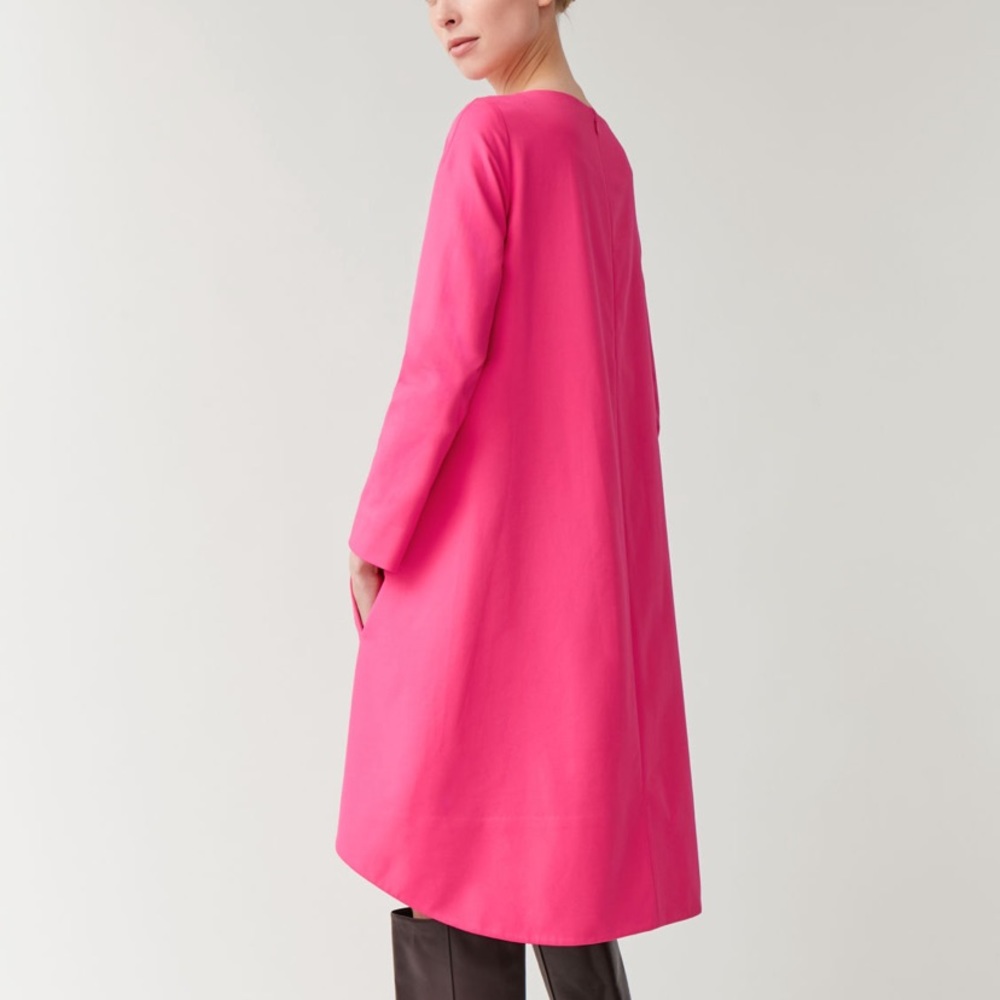 Cos pink long sleeve cotton dress
